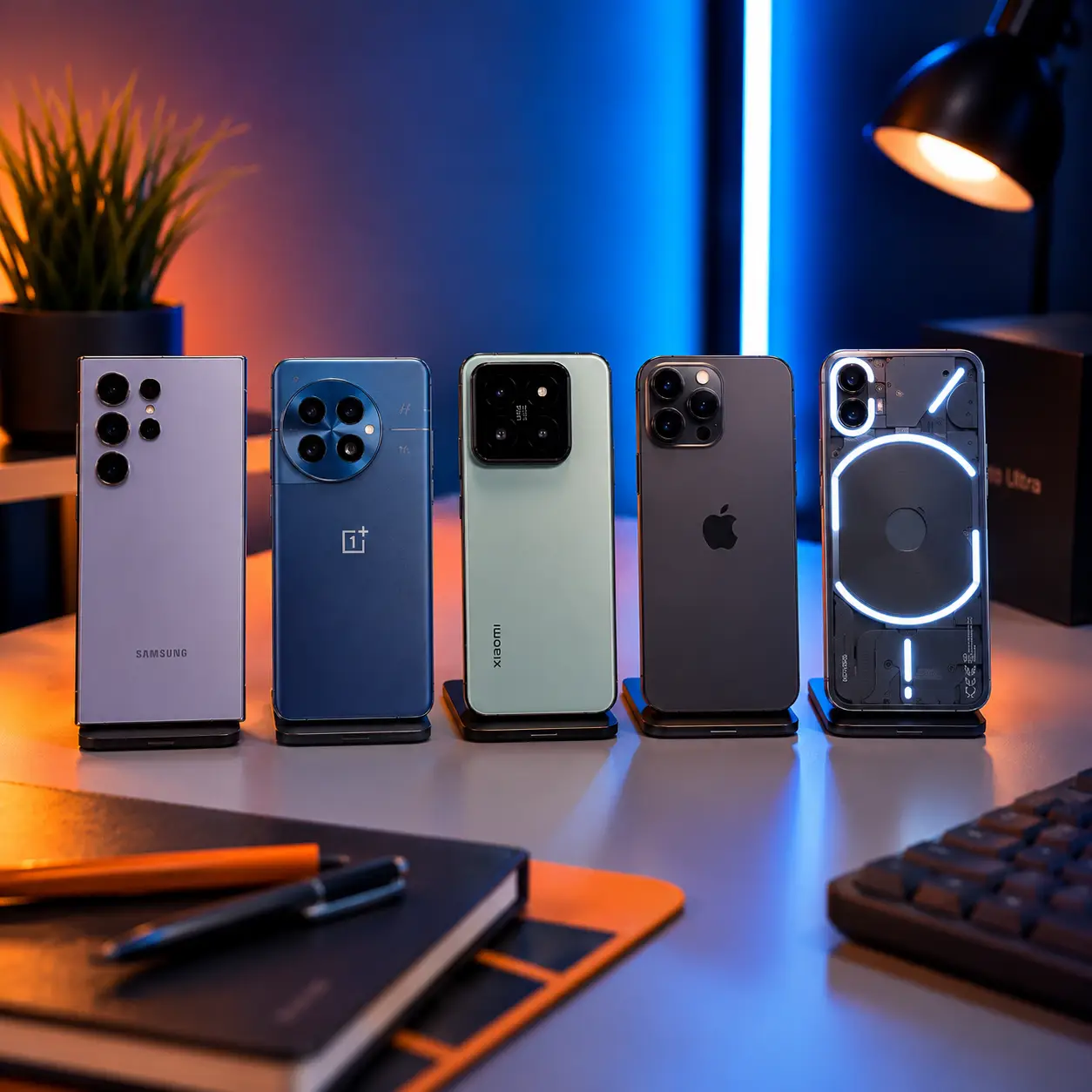 Latest smartphones comparison featuring Samsung, OnePlus, Xiaomi, iPhone and Nothing phones