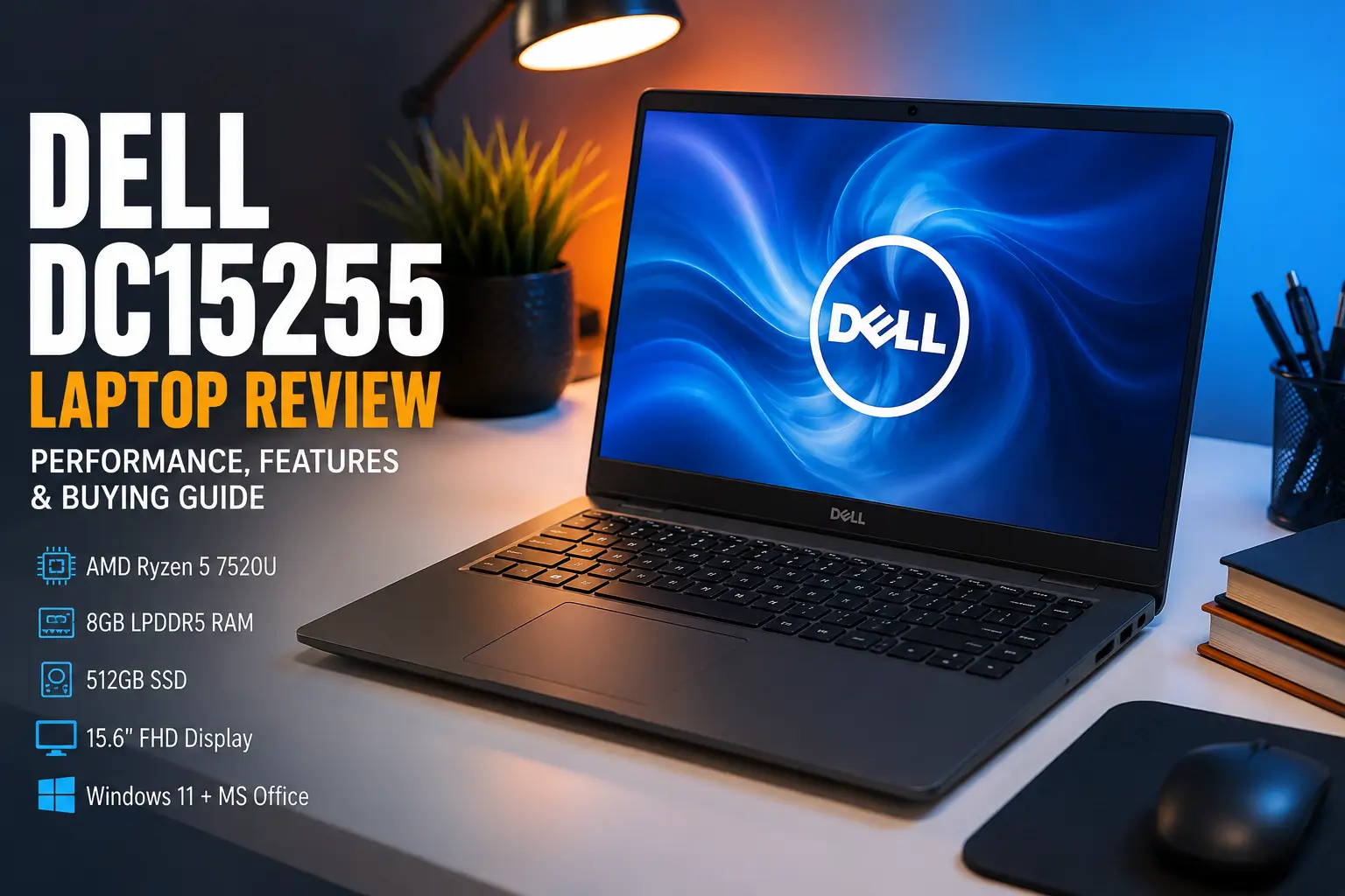 Dell DC15255 laptop review with AMD Ryzen 5, 8GB RAM and 512GB SSD