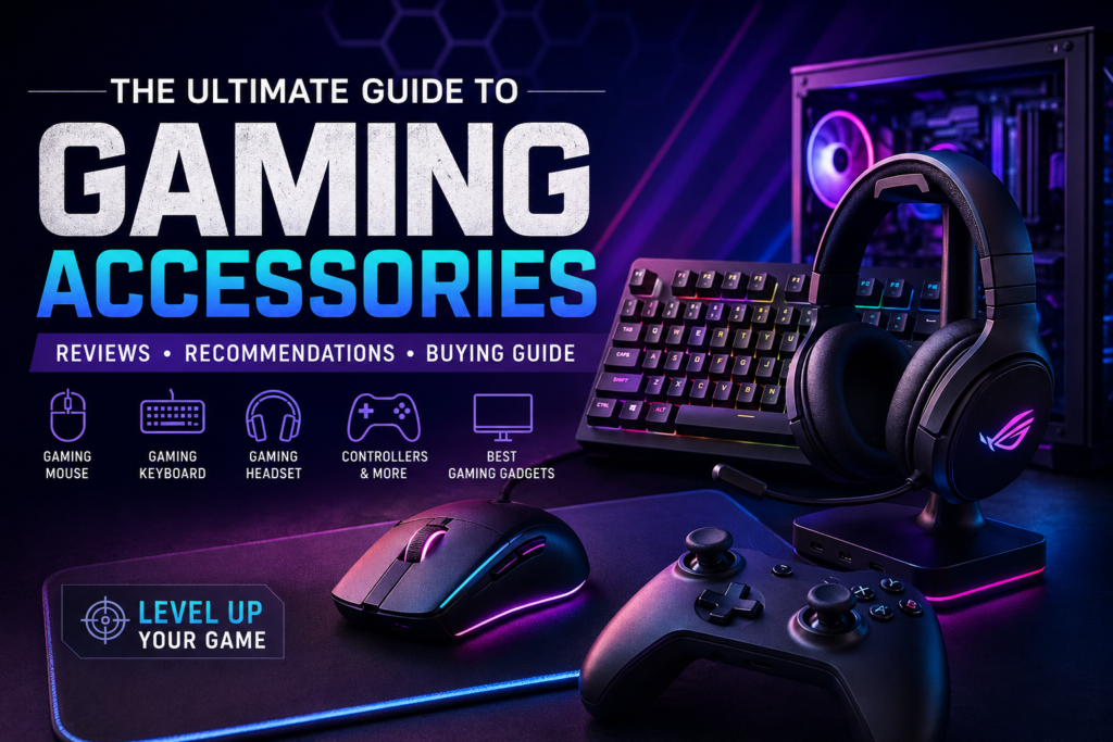 Best gaming accessories 2026 featuring gaming mouse, gaming keyboard, headset and controller setup
