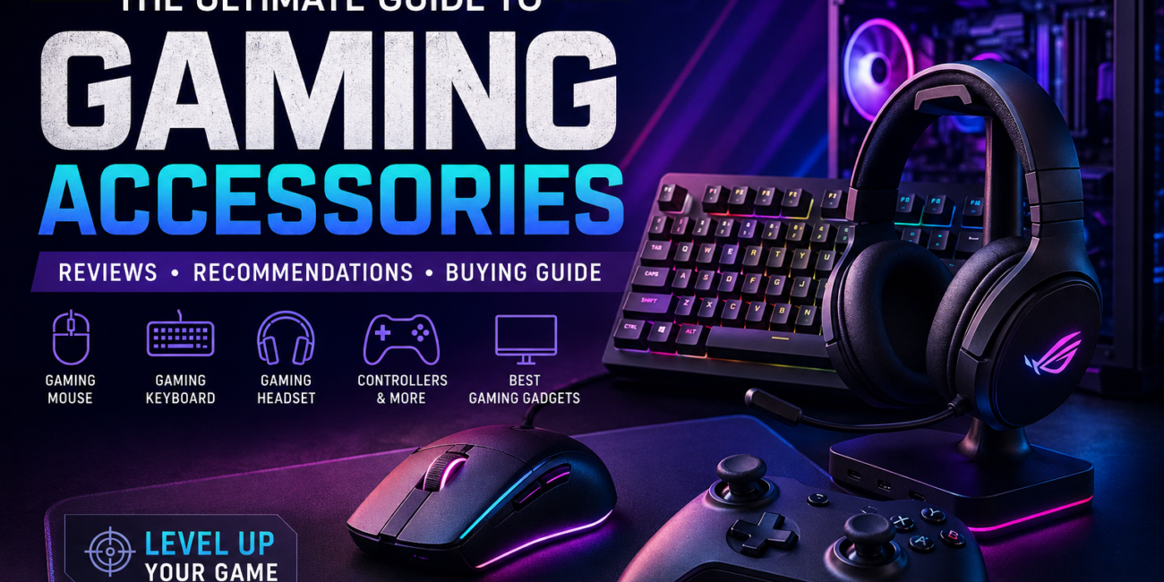 Best gaming accessories 2026 featuring gaming mouse, gaming keyboard, headset and controller setup