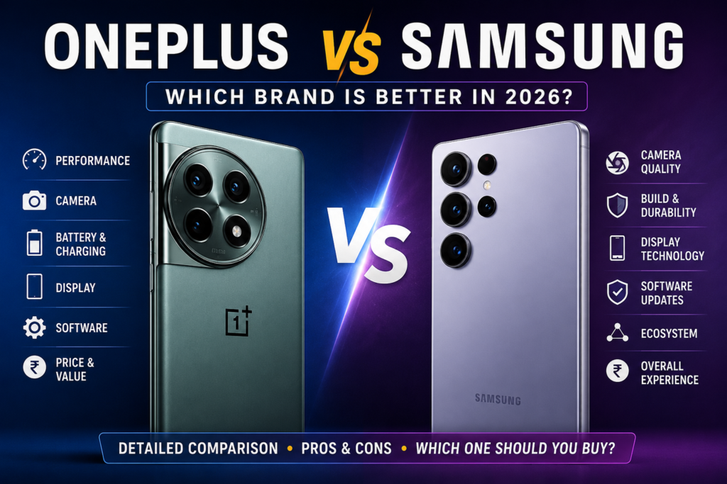 OnePlus vs Samsung smartphone comparison 2026 – best flagship and budget 5G smartphones